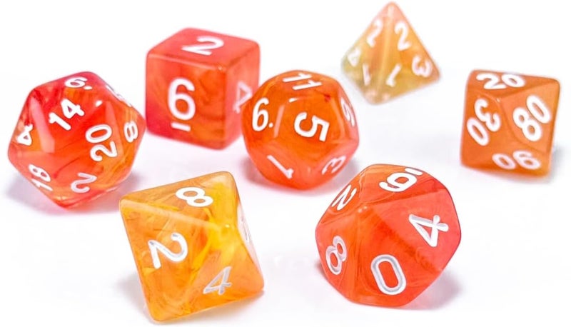 vvpesca Orange DND Dice Set of 7 – Polyhedral Dice Set for TTRPGs,Dungeons and Dragons,Role Playing Games and Other Table Games– D20 System Dice (Bright Orange) - Image 5